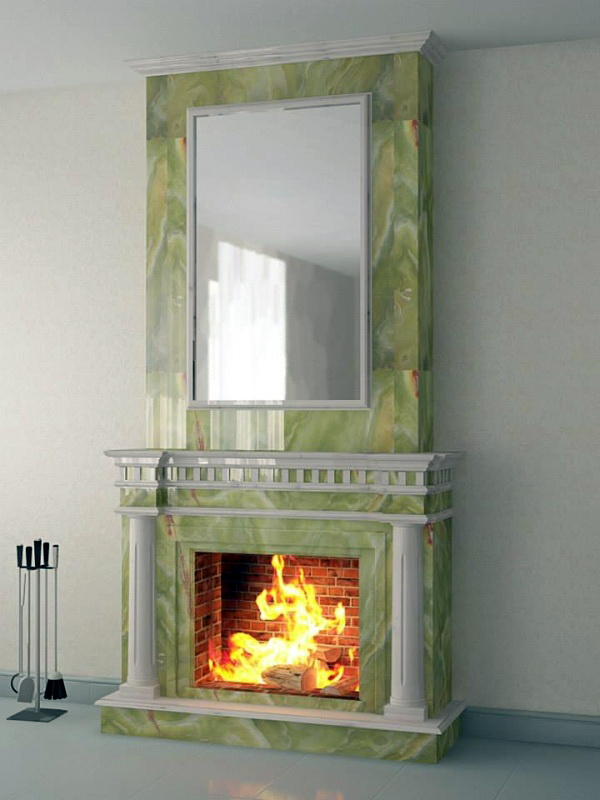 kamin iz oniksa s podsvetkoj